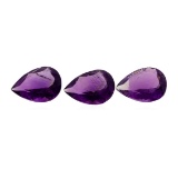 20.18 ctw. Natural Pear Cut Amethyst Parcel of Three