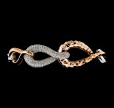 2.36 ctw Diamond Bracelet - 14KT Rose and White Gold