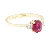 1.17 ctw Ruby And Diamond Ring - 14KT Yellow Gold