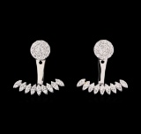 0.58 ctw Diamond Earrings - 14KT White Gold