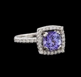 14KT White Gold 2.43 ctw Tanzanite and Diamond Ring