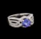 1.56 ctw Tanzanite and Diamond Ring - 14KT White Gold