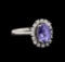 14KT White Gold 2.16 ctw Tanzanite and Diamond Ring