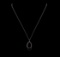 0.54 ctw Black and White Diamond Pendant & Chain - 14KT White Gold