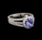 14KT White Gold 1.56 ctw Tanzanite and Diamond Ring