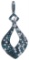 14k White Gold 1.39CTW Diamond and Blue Diamonds Pendant, (SI/H)