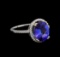 3.35 ctw Tanzanite and Diamond Ring - 14KT White Gold