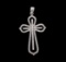 1.00 ctw Diamond Cross Pendant - 14KT White Gold