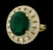 6.63 ctw Emerald and Diamond Ring - 14KT Yellow Gold