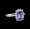 14KT White Gold 1.43 ctw Tanzanite and Diamond Ring