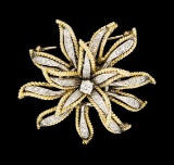 0.80 ctw Diamond Pin - 14KT Yellow and White Gold