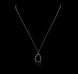 0.54 ctw Black and White Diamond Pendant & Chain - 14KT White Gold