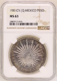 1901CN JQ Mexico Peso Coin NGC MS63