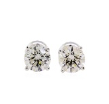 1.42 ctw Diamond Stud Earrings - 14KT White Gold