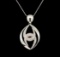14KT White Gold 1.40 ctw Diamond Pendant With Chain