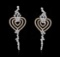 6.10 ctw Diamond Earrings - 18KT Two-Tone Gold