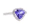 2.61 ctw Tanzanite and Diamond Ring - 14KT White Gold