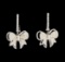 0.54 ctw Diamond Dangle Earrings - 14KT White Gold
