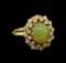 2.65 ctw Opal and Diamond Ring - 14KT Yellow Gold