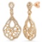 14k Rose Gold 0.87CTW Diamond Earrings, (I1/I)