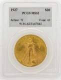 1927 $20 Saint Gaudens Double Eagle Gold Coin PCGS MS62