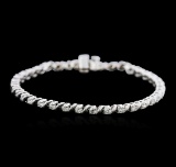 14KT White Gold 2.23 ctw Diamond Tennis Bracelet