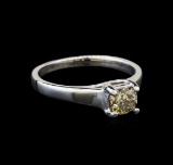 14KT White Gold 0.75 ctw Round Cut Fancy Brown Diamond Solitaire Ring