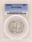 1945-D Walking Liberty Half Dollar Coin PCGS MS66