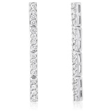 14k White Gold 1.25CTW Diamond Earrings, (H)