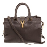 Yves Saint Laurent YSL Gray Sheepskin Leather Mini Cabas ChYc Bag