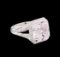 9.61 ctw Kunzite and Diamond Ring - 18KT White Gold