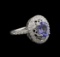 2.10 ctw Tanzanite and Diamond Ring - 14KT White Gold