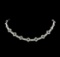 6.15 ctw Diamond and Emerald Necklace - 18KT White Gold