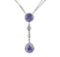 8.10 ctw Tanzanite and Diamond Pendant And Chain - 18KT White Gold