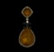 Natural Quartz and Diamond Pendant - 18KT Yellow Gold