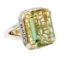 22.01 ctw Bi-Colored Tourmaline And Diamond Ring - 18KT White And Yellow Gold