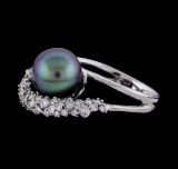 Pearl and Diamond Ring - 14KT White Gold