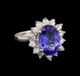 14KT White Gold 3.00 ctw Tanzanite and Diamond Ring