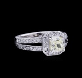 1.99 ctw Fancy Light Yellow Diamond Ring - 14KT White Gold