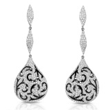 18k White Gold 2.81CTW Diamond Earrings, (VS2 /G)