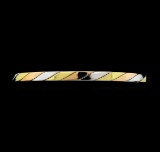 14KT Tri Color Gold Twisted Metal Bangle Bracelet