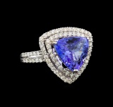 18KT White Gold 5.22 ctw Tanzanite and Diamond Ring