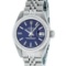 Rolex Ladies Stainless Steel Blue Index 26MM Quickset Datejust Wristwatch