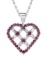 14k White Gold 0.96CTW Diamond and Ruby Pendant, (SI2 /G-H)