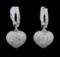 1.03 ctw Diamond Earrings - 14KT White Gold