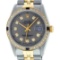 Rolex Mens 2 Tone 14K Slate Grey Diamond & Sapphire Datejust Wristwatch