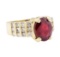 3.40 ctw Ruby And Diamond Ring - 14KT Yellow Gold