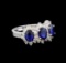 14KT White Gold 3.00 ctw Sapphire and Diamond Ring