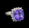 14KT White Gold 8.63 ctw Tanzanite and Diamond Ring