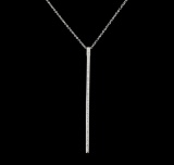 0.50 ctw Diamond Pendant With Chain - 14KT White Gold